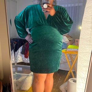 Eloquii Green Velvet dress S16